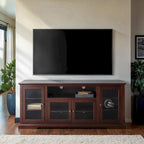 70-Inch-Hochschrank-TV-Ständer mit Glastüren und Kabelmanagement