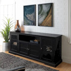70-Inch-Hochschrank-TV-Ständer mit Glastüren und Kabelmanagement
