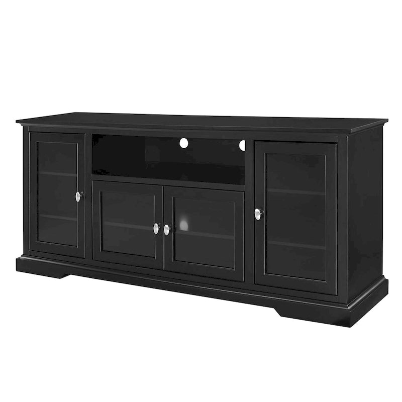 70-Inch-Hochschrank-TV-Ständer mit Glastüren und Kabelmanagement