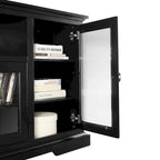 70-Inch-Hochschrank-TV-Ständer mit Glastüren und Kabelmanagement