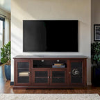 70-Inch-Hochschrank-TV-Ständer mit Glastüren und Kabelmanagement