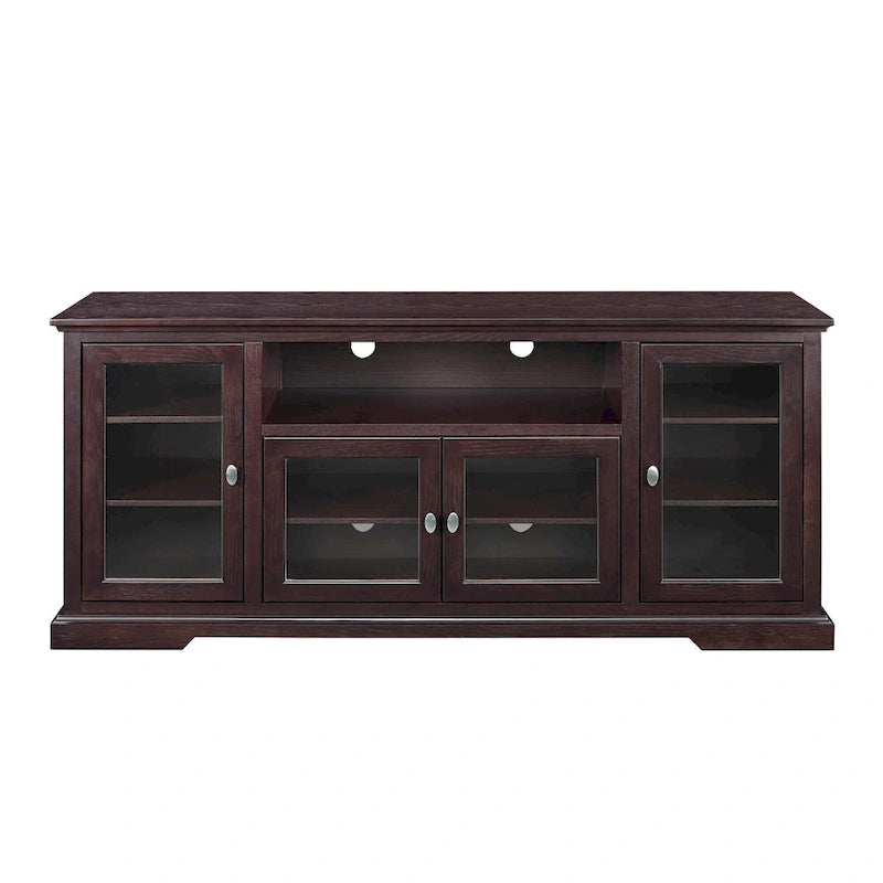 70-Inch-Hochschrank-TV-Ständer mit Glastüren und Kabelmanagement