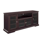 70-Inch-Hochschrank-TV-Ständer mit Glastüren und Kabelmanagement