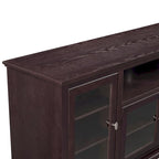 70-Inch-Hochschrank-TV-Ständer mit Glastüren und Kabelmanagement