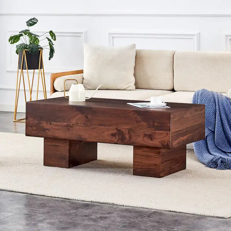 Couchtisch aus MDF mit Walnussholzstruktur