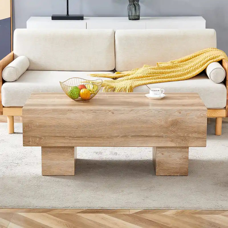 MDF Coffee Table with Walnut Texture Finish
