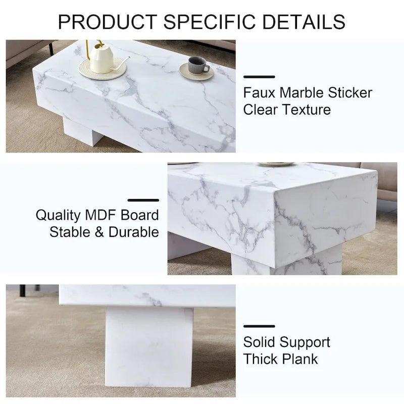 MDF Coffee Table with Walnut Texture Finish