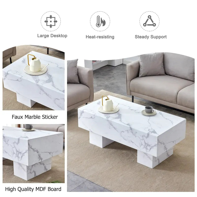 MDF Coffee Table with Walnut Texture Finish