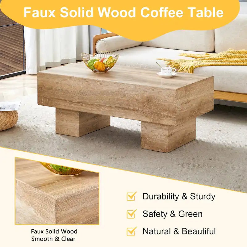 MDF Coffee Table with Walnut Texture Finish