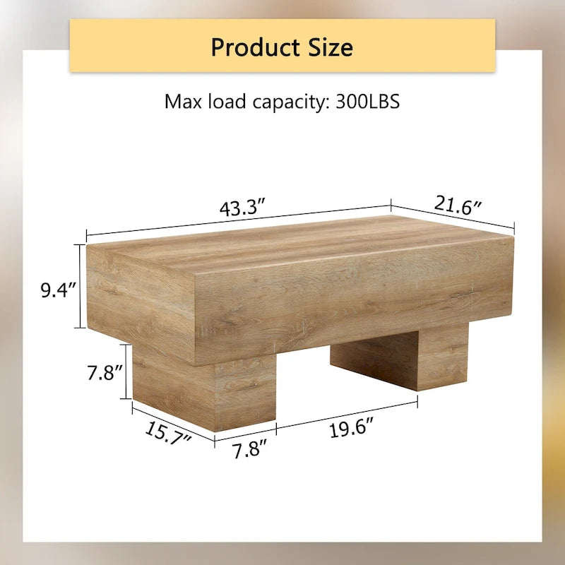 MDF Coffee Table with Walnut Texture Finish