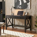 Scrivania per home office con due cassetti e struttura delle gambe con rinforzo a X