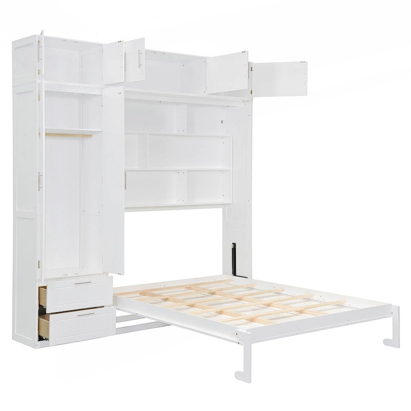 Cama rebatível Queen com arrumação integrada