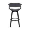Faux Leather Swivel Counter Bar Chair with Wood Frame and Footrest