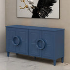 58.9" 4-Door Console Cabinet with Round Ring Handles and 5-Leg Base
