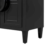58.9" 4-Door Console Cabinet with Round Ring Handles and 5-Leg Base