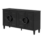 58.9" 4-Door Console Cabinet with Round Ring Handles and 5-Leg Base