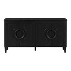 58.9" 4-Door Console Cabinet with Round Ring Handles and 5-Leg Base