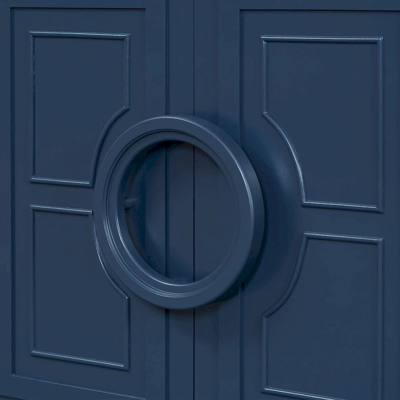 58.9" 4-Door Console Cabinet with Round Ring Handles and 5-Leg Base