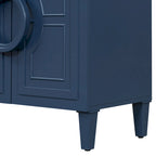 58.9" 4-Door Console Cabinet with Round Ring Handles and 5-Leg Base