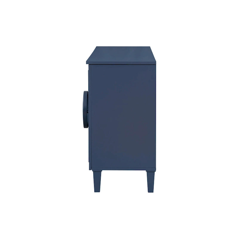 58.9" 4-Door Console Cabinet with Round Ring Handles and 5-Leg Base