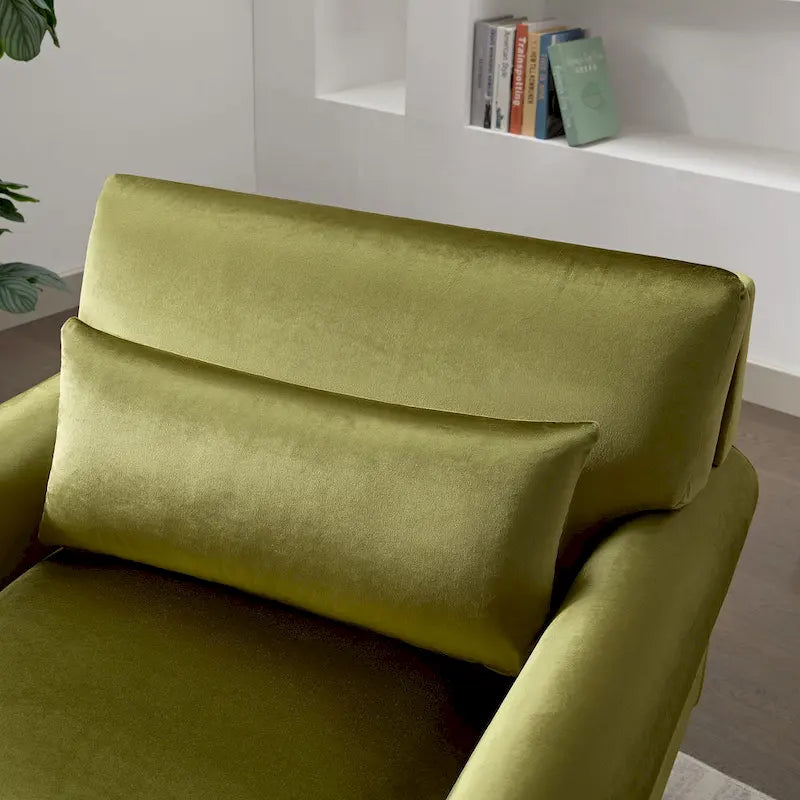 37.8" sametové křeslo s ergonomickou bederní opěrkou a nohami ve stylu římských sloupů
