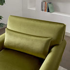 37.8" sametové křeslo s ergonomickou bederní opěrkou a nohami ve stylu římských sloupů