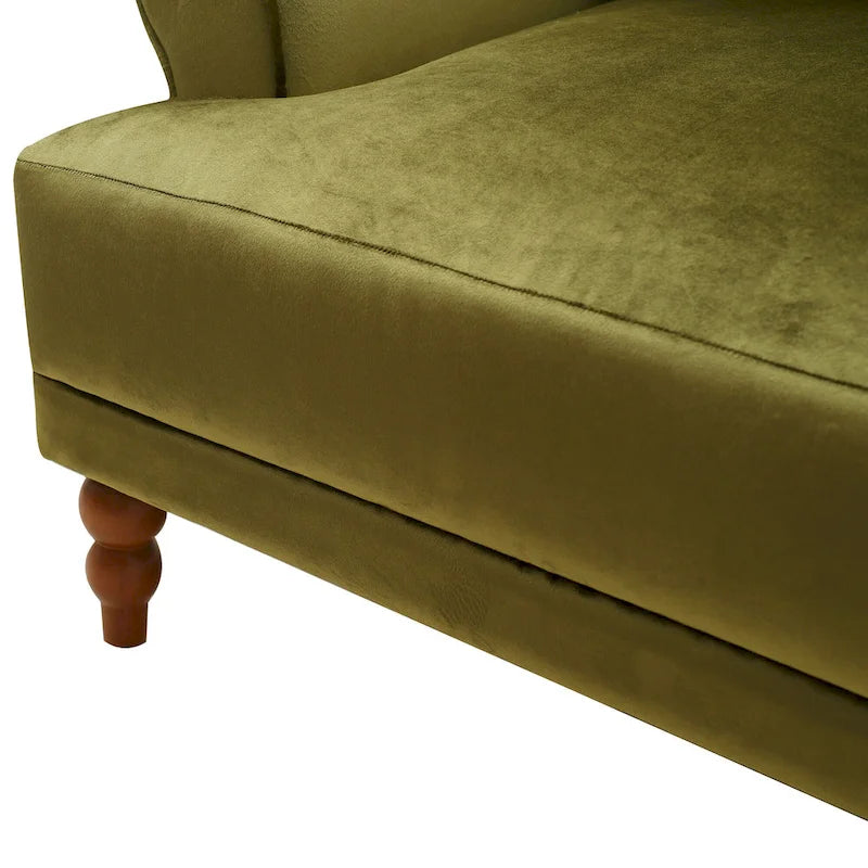 37.8" sametové křeslo s ergonomickou bederní opěrkou a nohami ve stylu římských sloupů