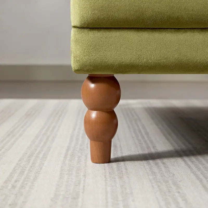 37.8" sametové křeslo s ergonomickou bederní opěrkou a nohami ve stylu římských sloupů