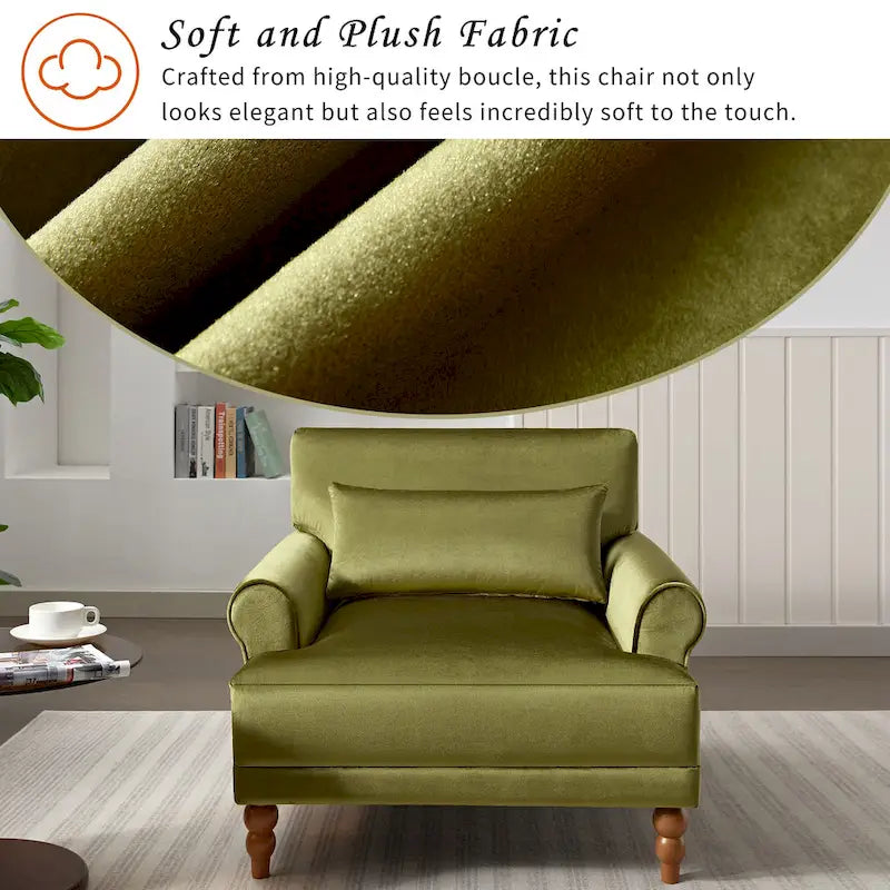 37.8" sametové křeslo s ergonomickou bederní opěrkou a nohami ve stylu římských sloupů