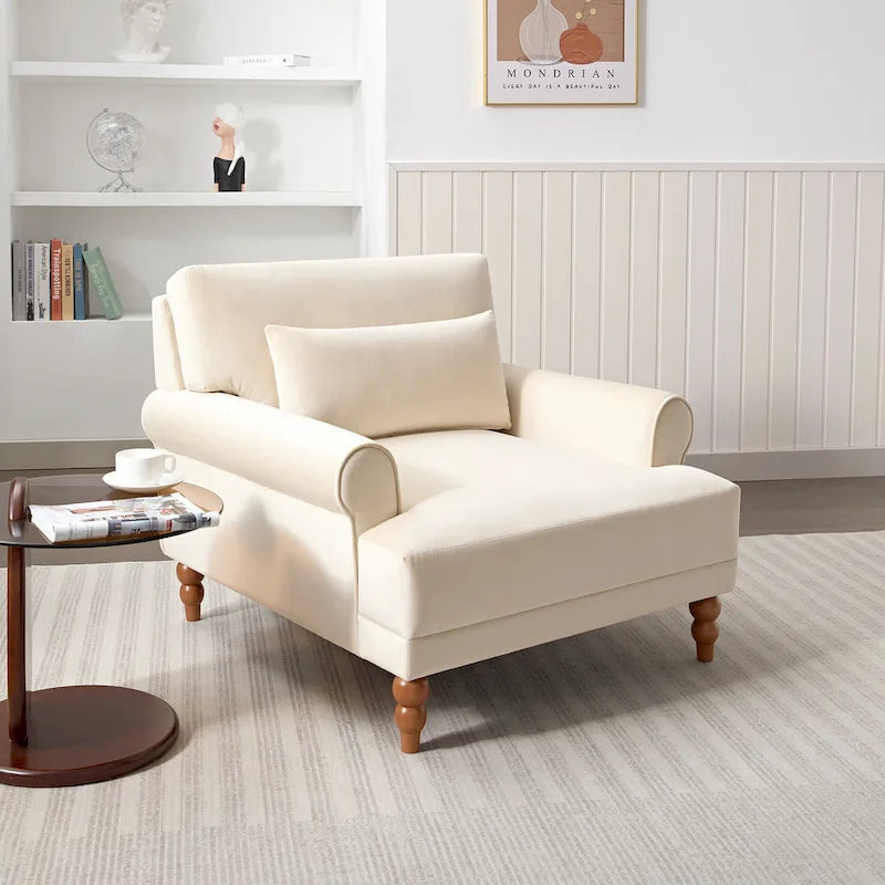 37.8" sametové křeslo s ergonomickou bederní opěrkou a nohami ve stylu římských sloupů