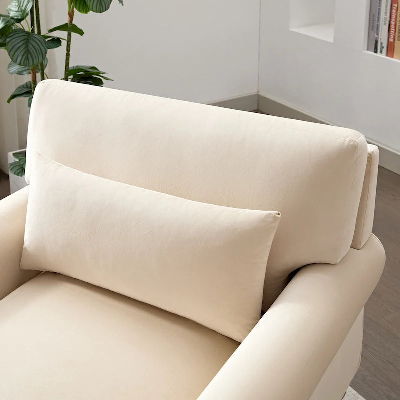 37.8" sametové křeslo s ergonomickou bederní opěrkou a nohami ve stylu římských sloupů