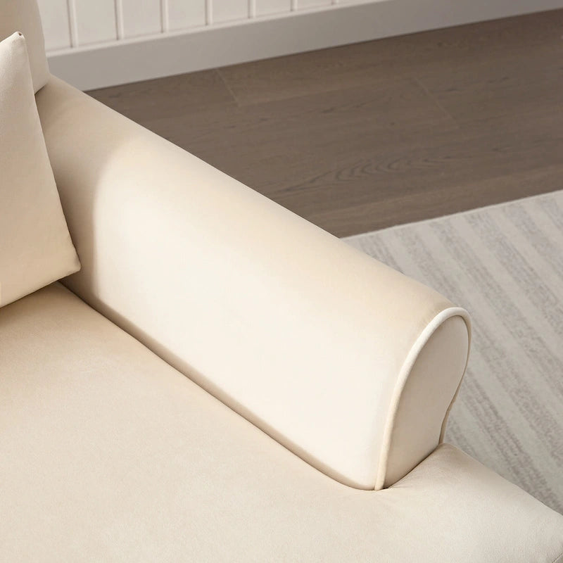 37.8" sametové křeslo s ergonomickou bederní opěrkou a nohami ve stylu římských sloupů