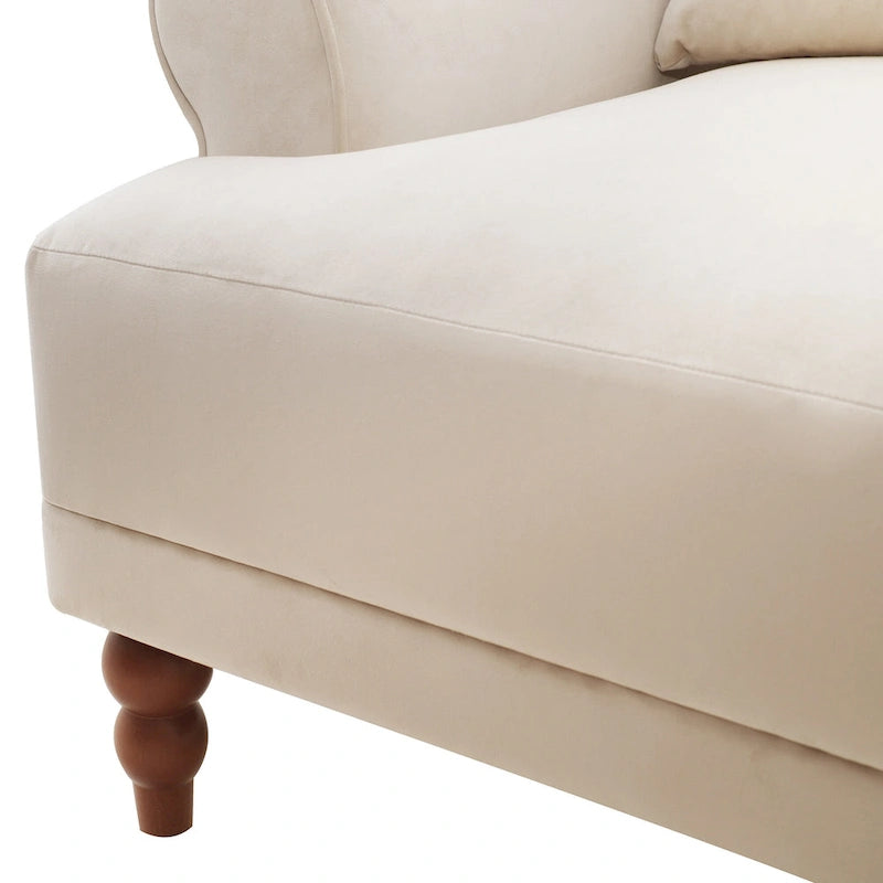 37.8" sametové křeslo s ergonomickou bederní opěrkou a nohami ve stylu římských sloupů