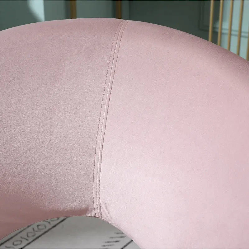 28" Velvet Upholstered Accent Chair with Gold-Tone Metal Sled Base