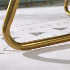28" Velvet Upholstered Accent Chair with Gold-Tone Metal Sled Base