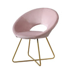 28" Velvet Upholstered Accent Chair with Gold-Tone Metal Sled Base