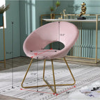 28" Velvet Upholstered Accent Chair with Gold-Tone Metal Sled Base