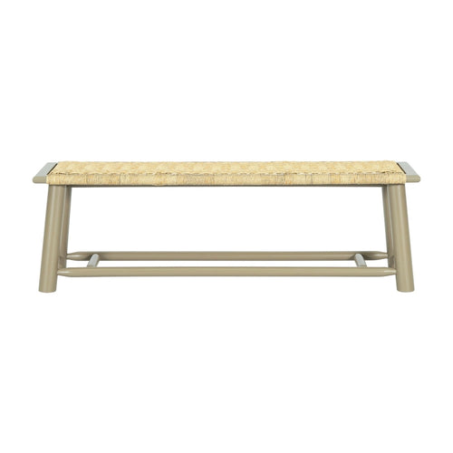 Bank van massief hout en rotan van 59 inch - voor binnen- en buitengebruik