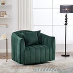 Poltroncina decorativa oversize a botte girevole a 360° con 3 cuscini - poltrona club in velluto capitonné