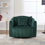 Poltroncina decorativa oversize a botte girevole a 360° con 3 cuscini - poltrona club in velluto capitonné