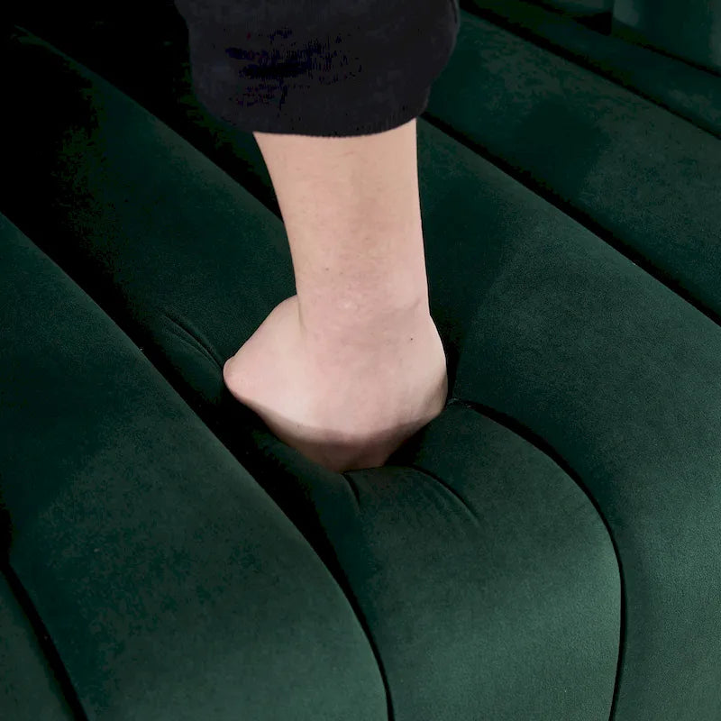 Poltroncina decorativa oversize a botte girevole a 360° con 3 cuscini - poltrona club in velluto capitonné