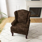 Poltroncina decorativa imbottita con schienale avvolgente in stile moderno di metà secolo