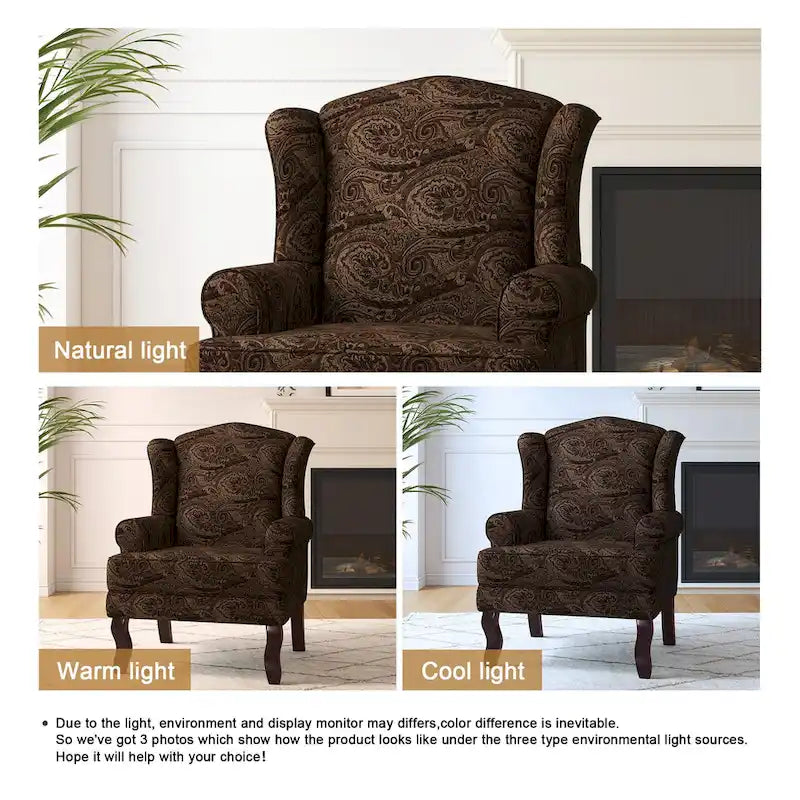 Poltroncina decorativa imbottita con schienale avvolgente in stile moderno di metà secolo