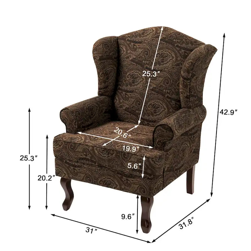 Poltroncina decorativa imbottita con schienale avvolgente in stile moderno di metà secolo