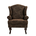 Poltroncina decorativa imbottita con schienale avvolgente in stile moderno di metà secolo