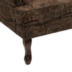Poltroncina decorativa imbottita con schienale avvolgente in stile moderno di metà secolo