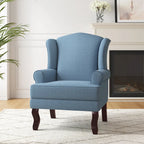 Poltroncina decorativa imbottita con schienale avvolgente in stile moderno di metà secolo