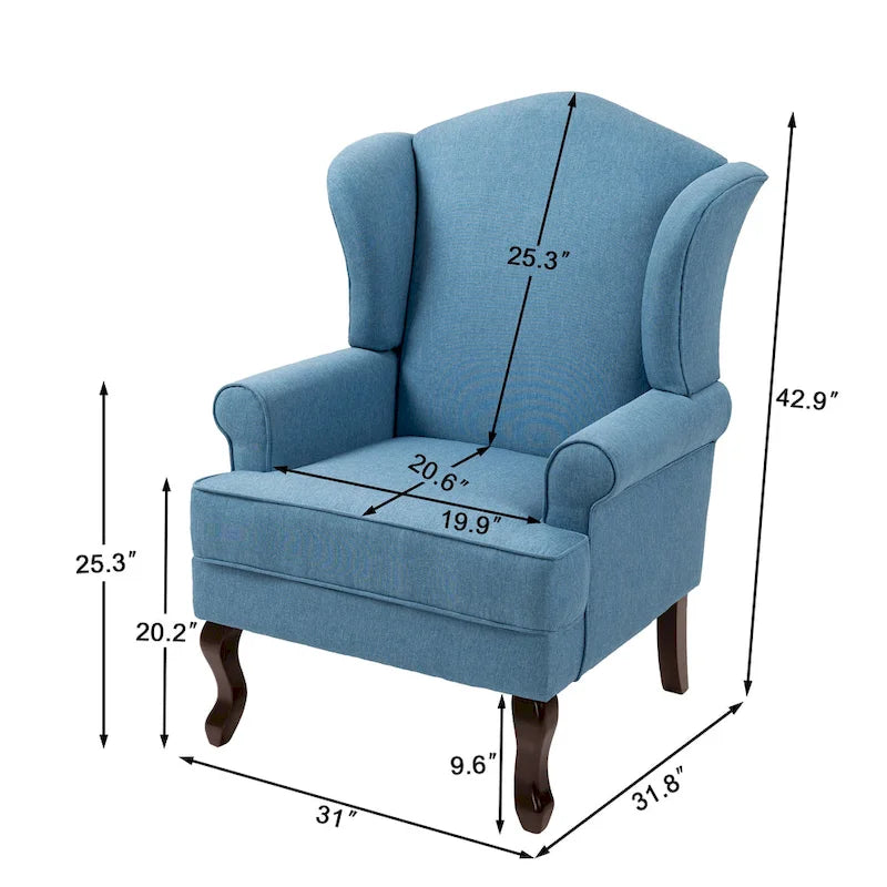Poltroncina decorativa imbottita con schienale avvolgente in stile moderno di metà secolo