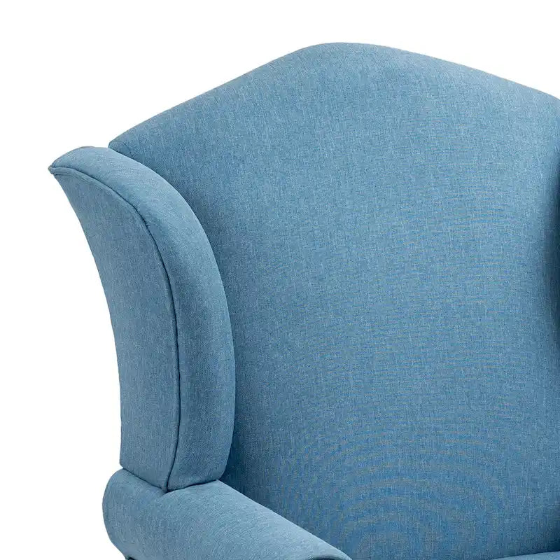 Poltroncina decorativa imbottita con schienale avvolgente in stile moderno di metà secolo
