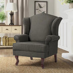 Poltroncina decorativa imbottita con schienale avvolgente in stile moderno di metà secolo